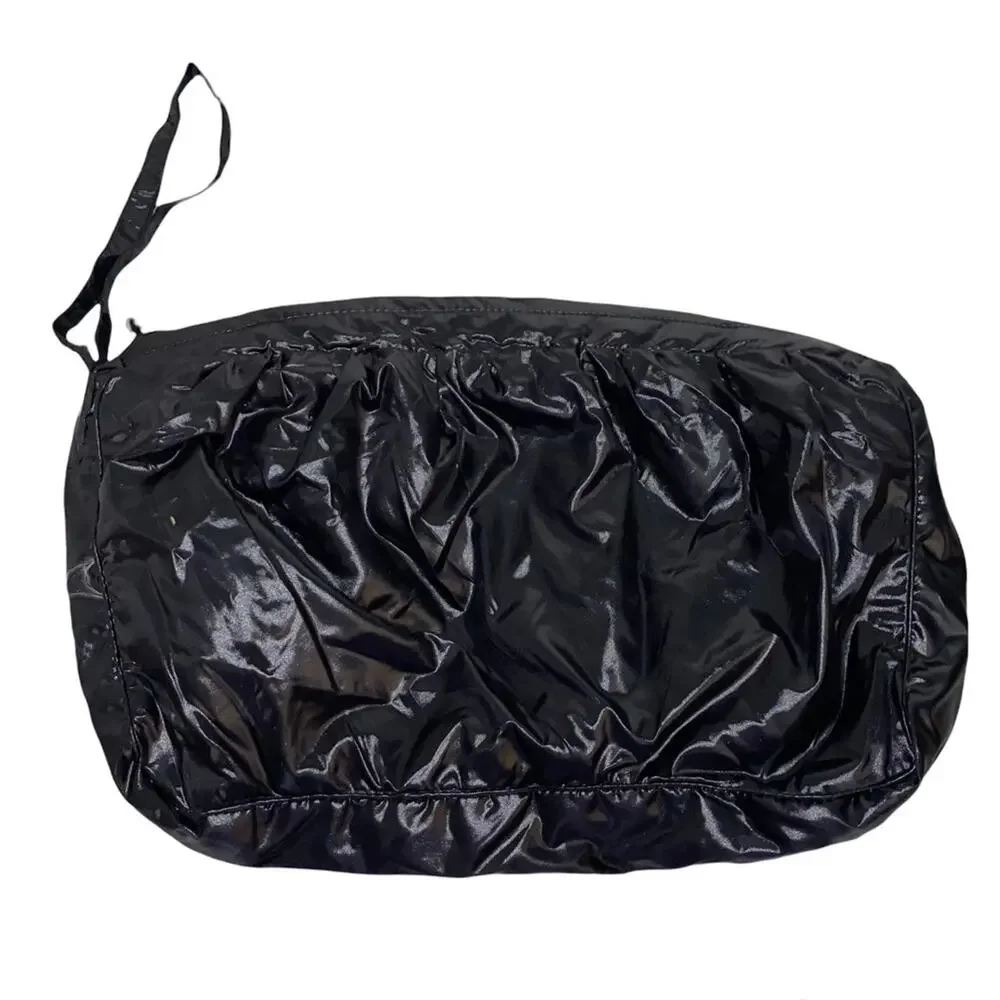 Rainforest Black Patent Cosmetic Bag Travel Toiletry Pouch 8.5x12.25‎